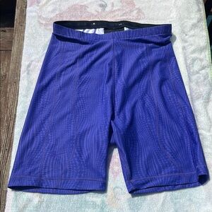 Cardie B Adidas  Women's High Waist Shorts - Deep Blue-Athletic- Elastic Waist